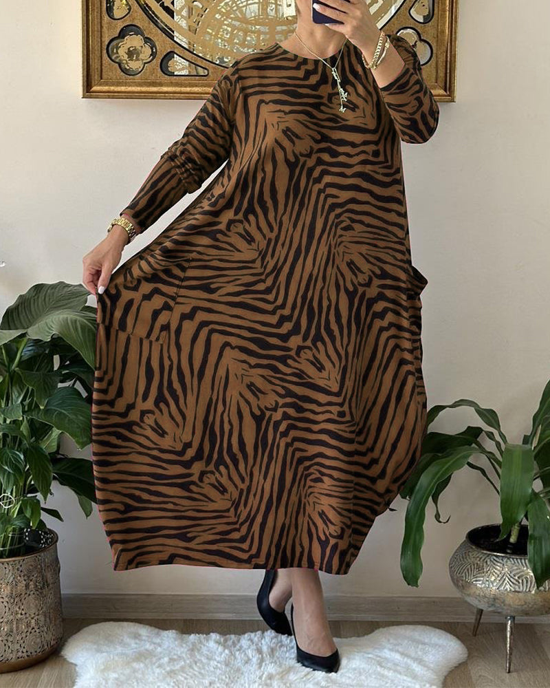 Naisten Maxi Mekko Rento Printti Puuvillasekoite 7