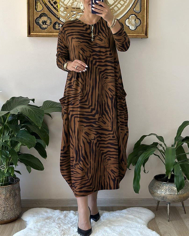 Naisten Maxi Mekko Rento Printti Puuvillasekoite 9