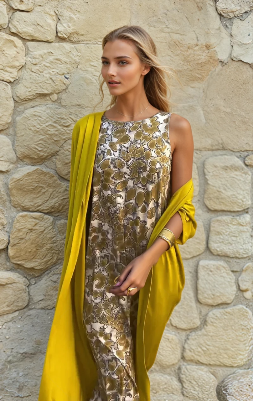 Naisten Maxi Mekko Virtaava Design 1