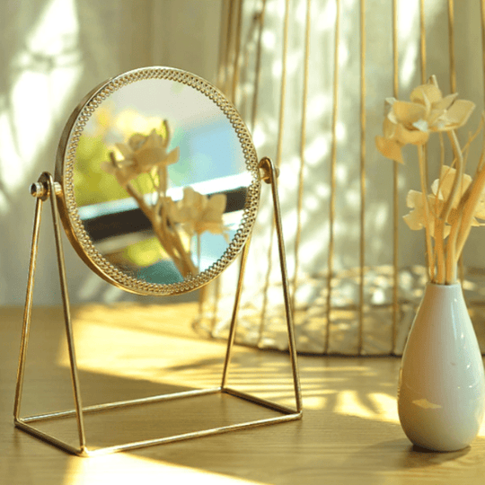 Naisten Meikkipeili Käännettävä Kultainen 0