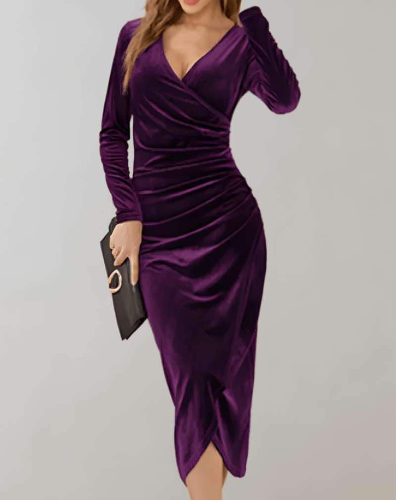 Naisten Midi Mekko Bodycon Veluurista 2