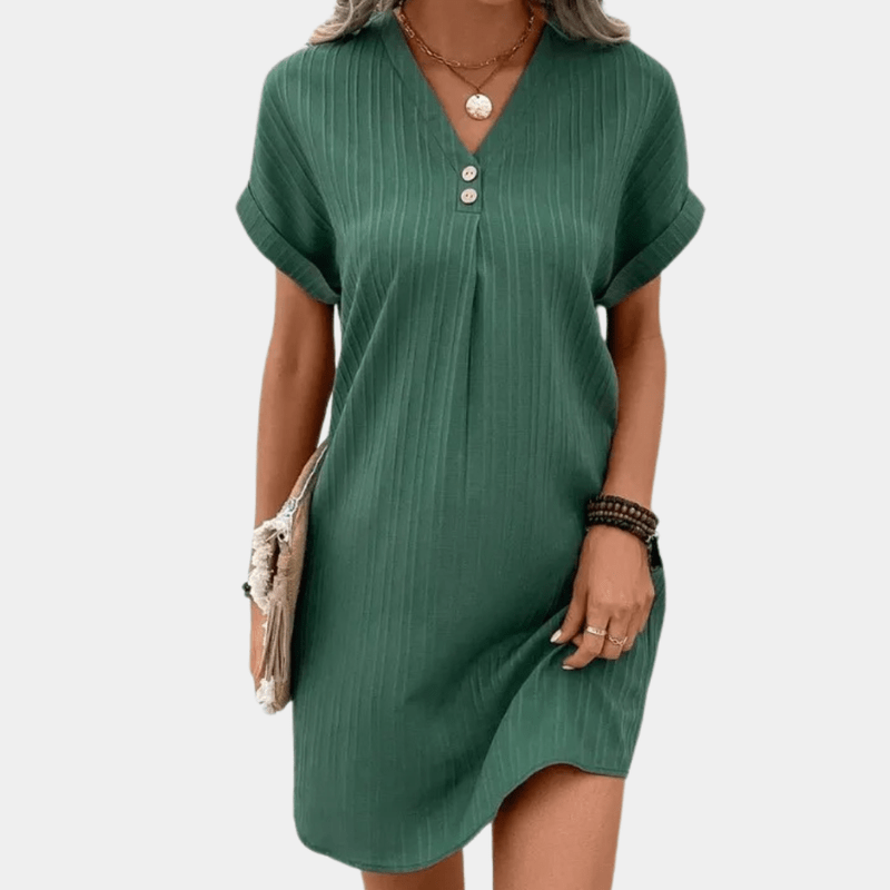 Naisten Mini Mekko V-pääntiö Minimalistisella Tyylillä 6