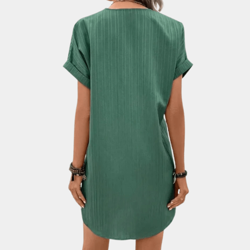 Naisten Mini Mekko V-pääntiö Minimalistisella Tyylillä 7