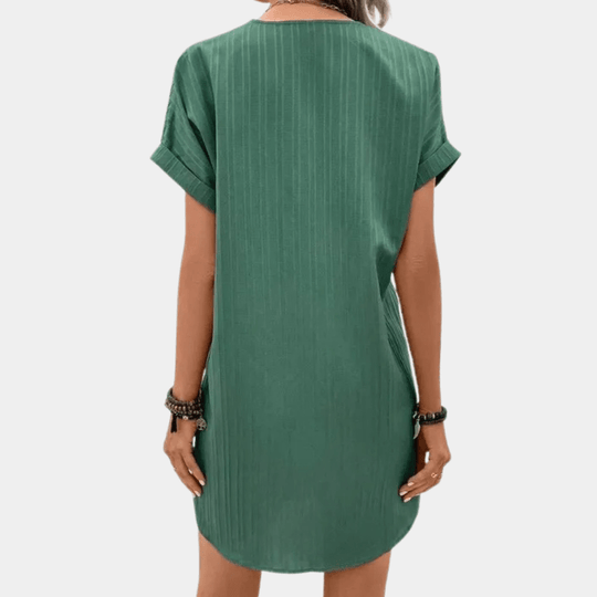 Naisten Mini Mekko V-pääntiö Minimalistisella Tyylillä 7
