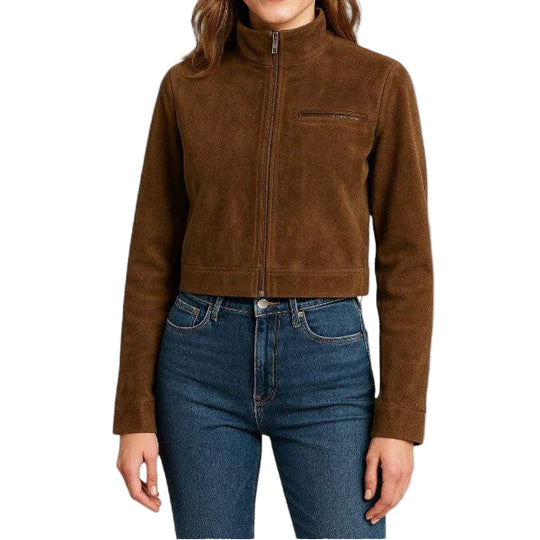 Naisten Mokkanahkainen Takki Vetoketjulla 0