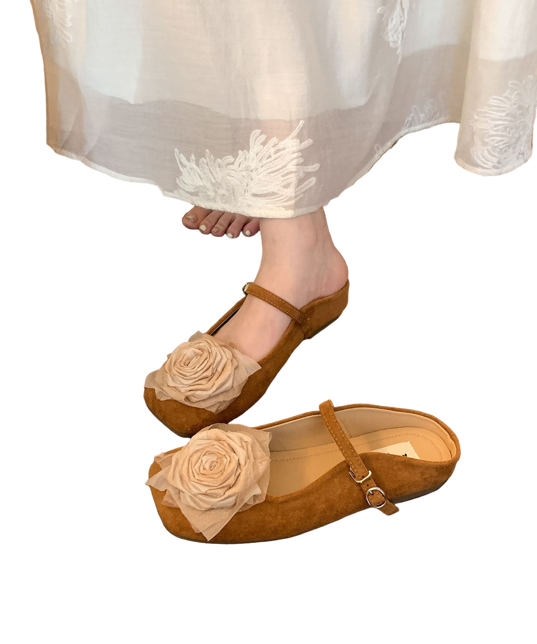 Naisten Mokkanahkasandaalit Kukka-Design 0