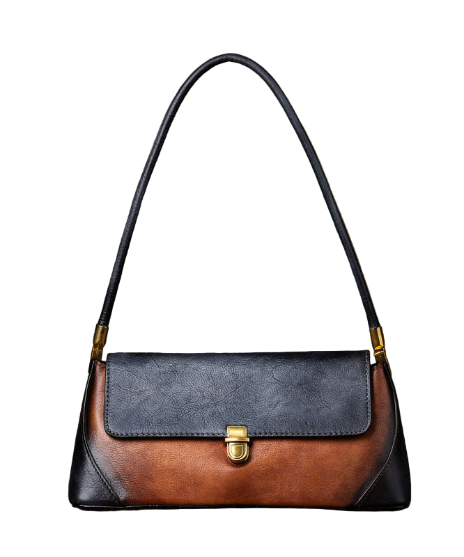 Naisten Nahkainen Tote Käsilaukku Värikontrastilla 0