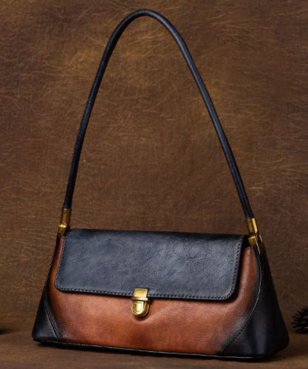 Naisten Nahkainen Tote Käsilaukku Värikontrastilla 2