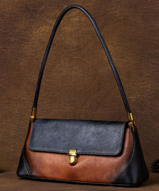 Naisten Nahkainen Tote Käsilaukku Värikontrastilla 2