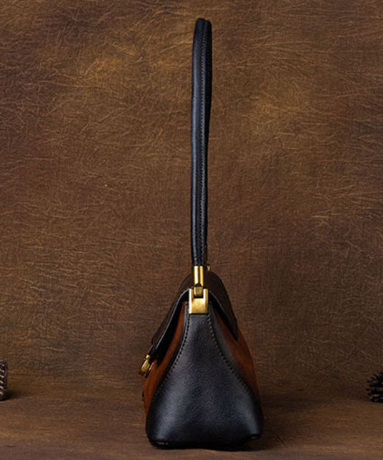 Naisten Nahkainen Tote Käsilaukku Värikontrastilla 4