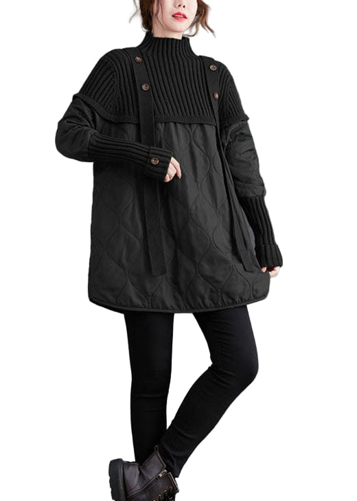 Naisten Neulepusero Musta Tilkkutäyte 0