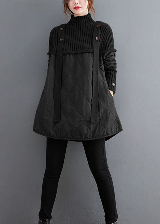 Naisten Neulepusero Musta Tilkkutäyte 2