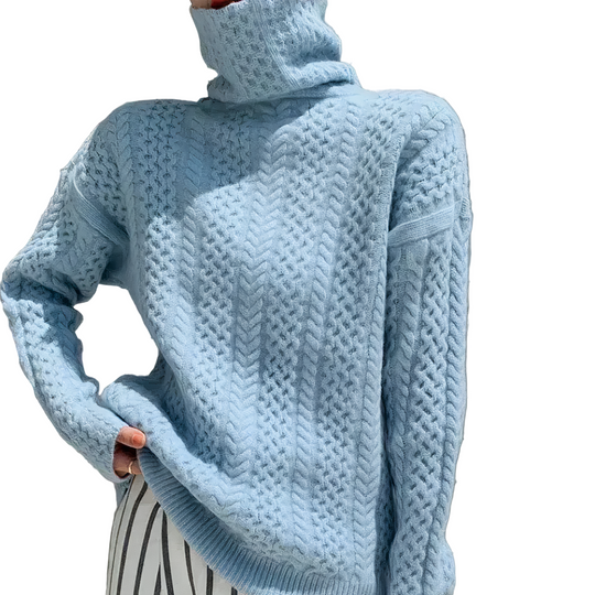 Naisten Neulepusero Rento Poolokaulus 0