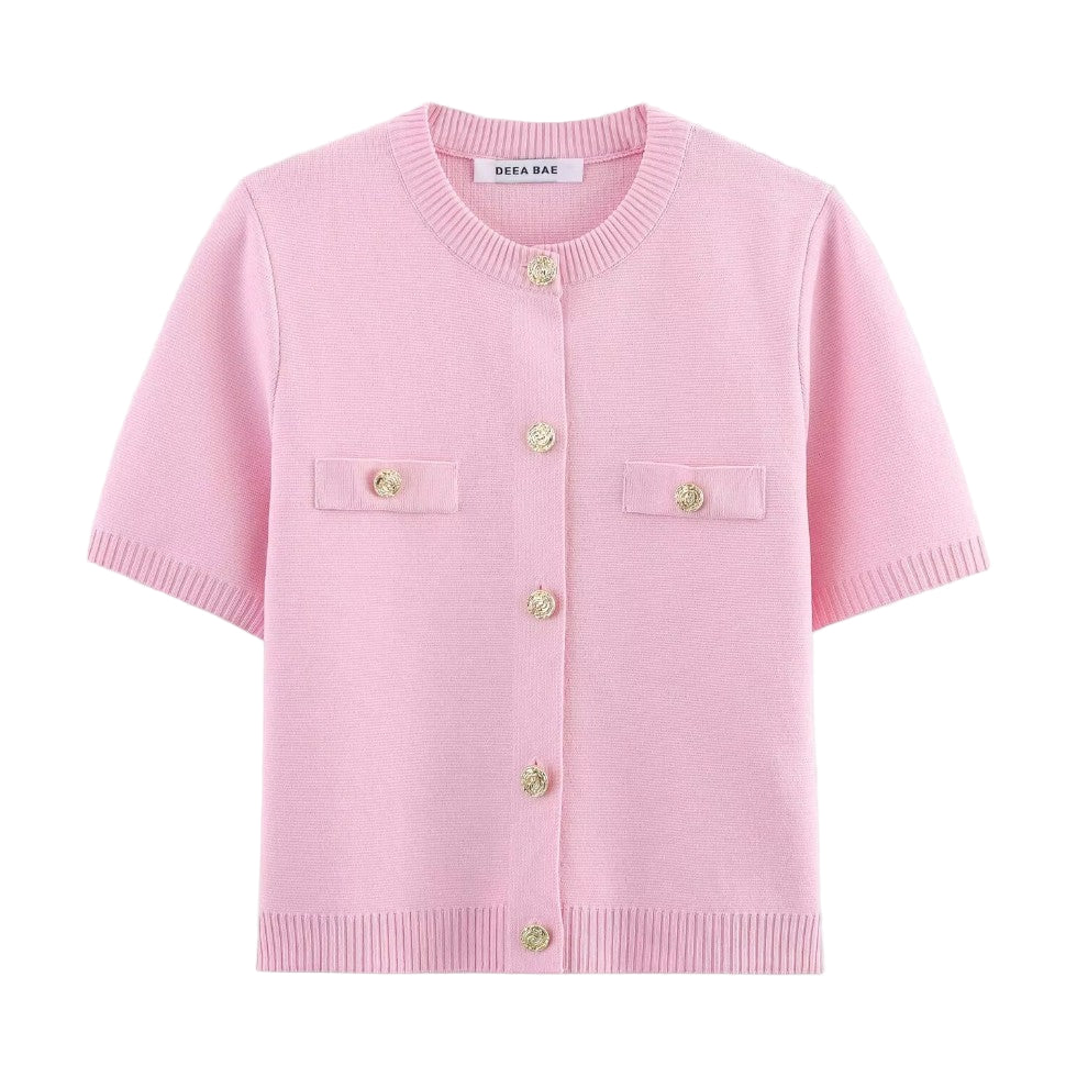 Naisten Neuletakki Lyhythihainen Tyylikäs Siluetti 0