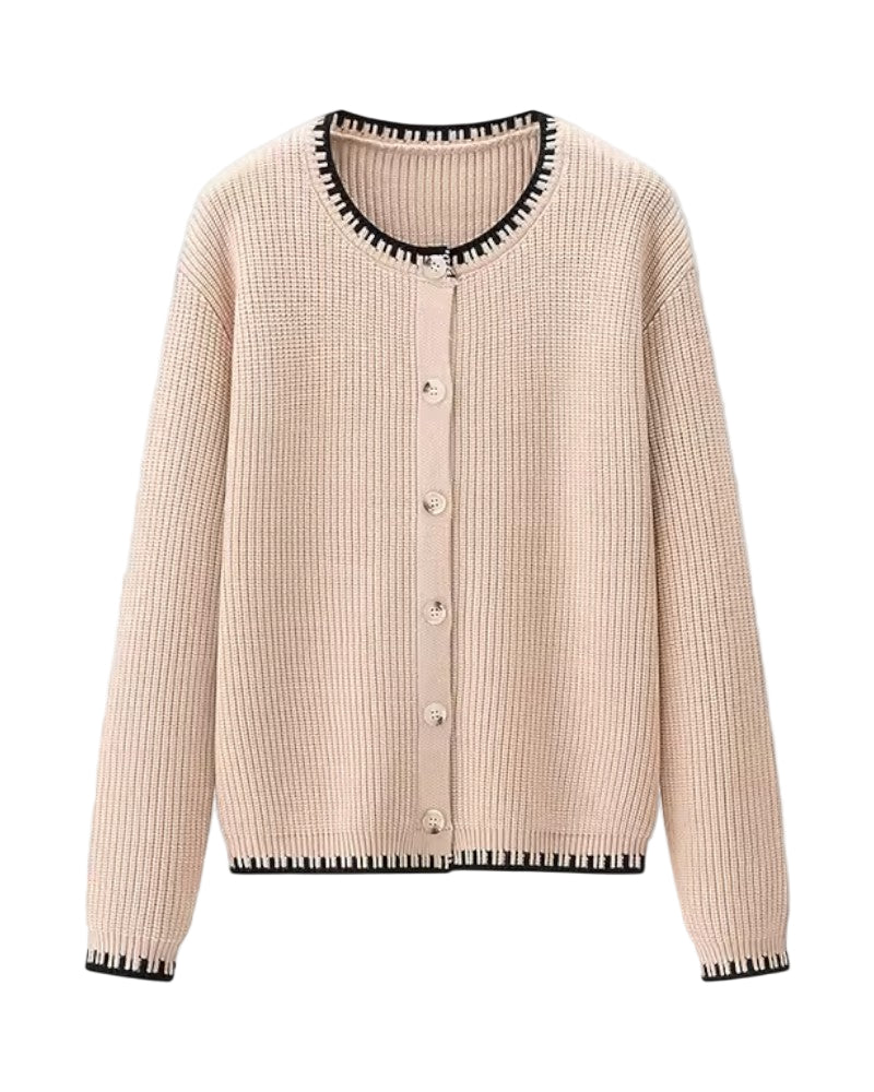 Naisten Neuletakki Pyöreällä Pääntiellä Klassinen Tyylikäs Kerrospuku 0