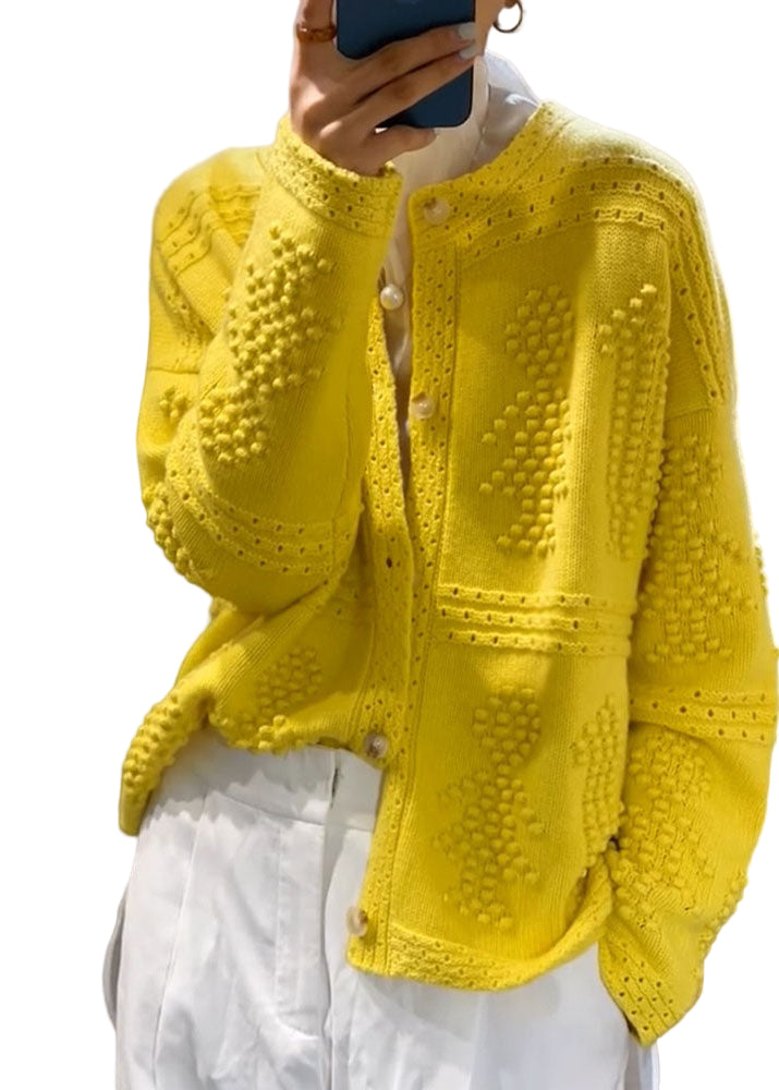 Naisten O-kaula Neulepusero Keltainen 0