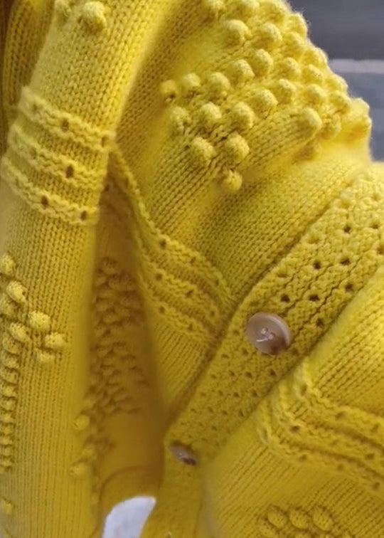 Naisten O-kaula Neulepusero Keltainen 2