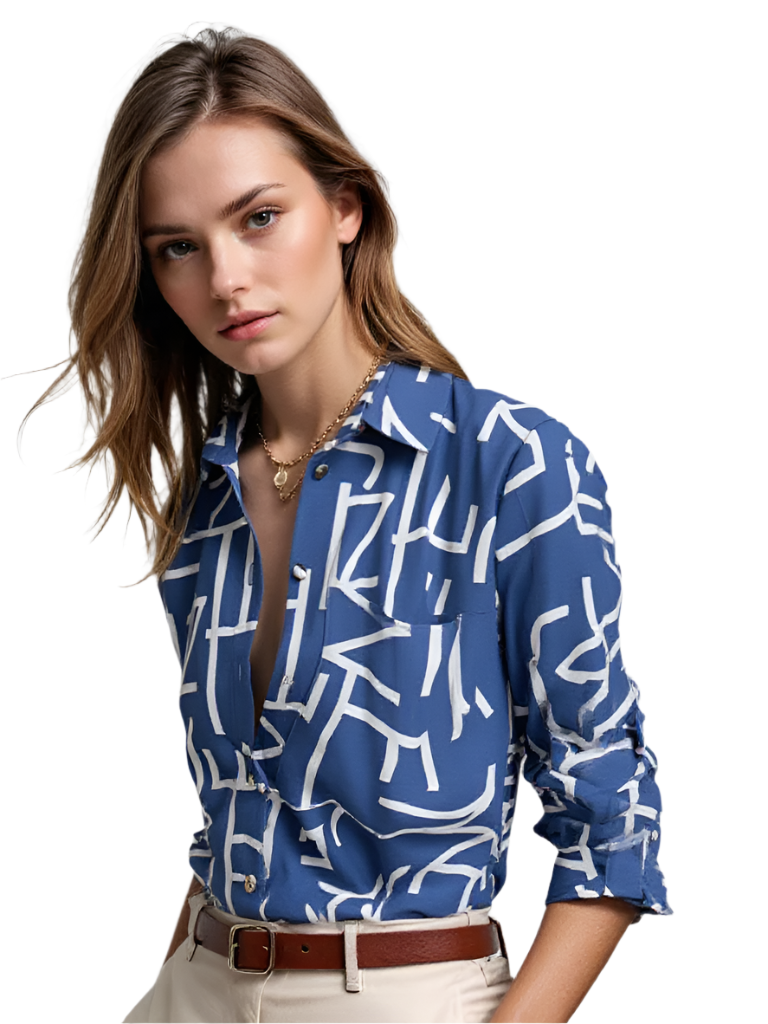 Naisten Omslagkraag Blouse Monivärinen Hengittävä Materiaali 0