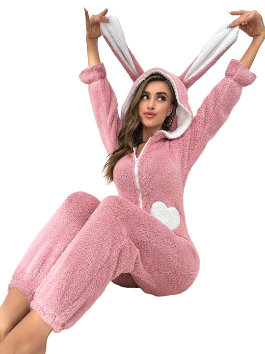 Naisten Onesie Hupparimallinen Pörröinen 0