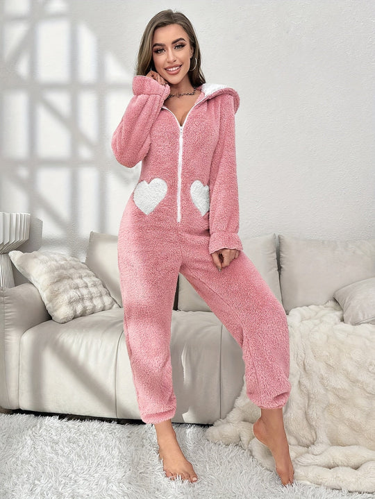 Naisten Onesie Hupparimallinen Pörröinen 4