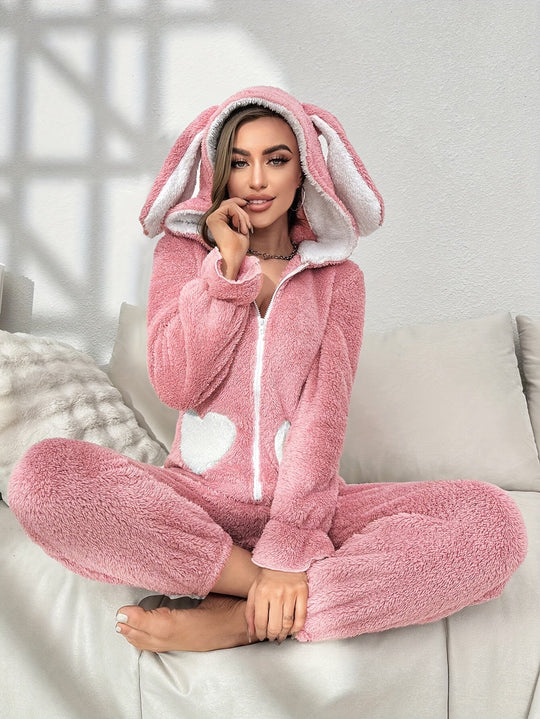 Naisten Onesie Hupparimallinen Pörröinen 5