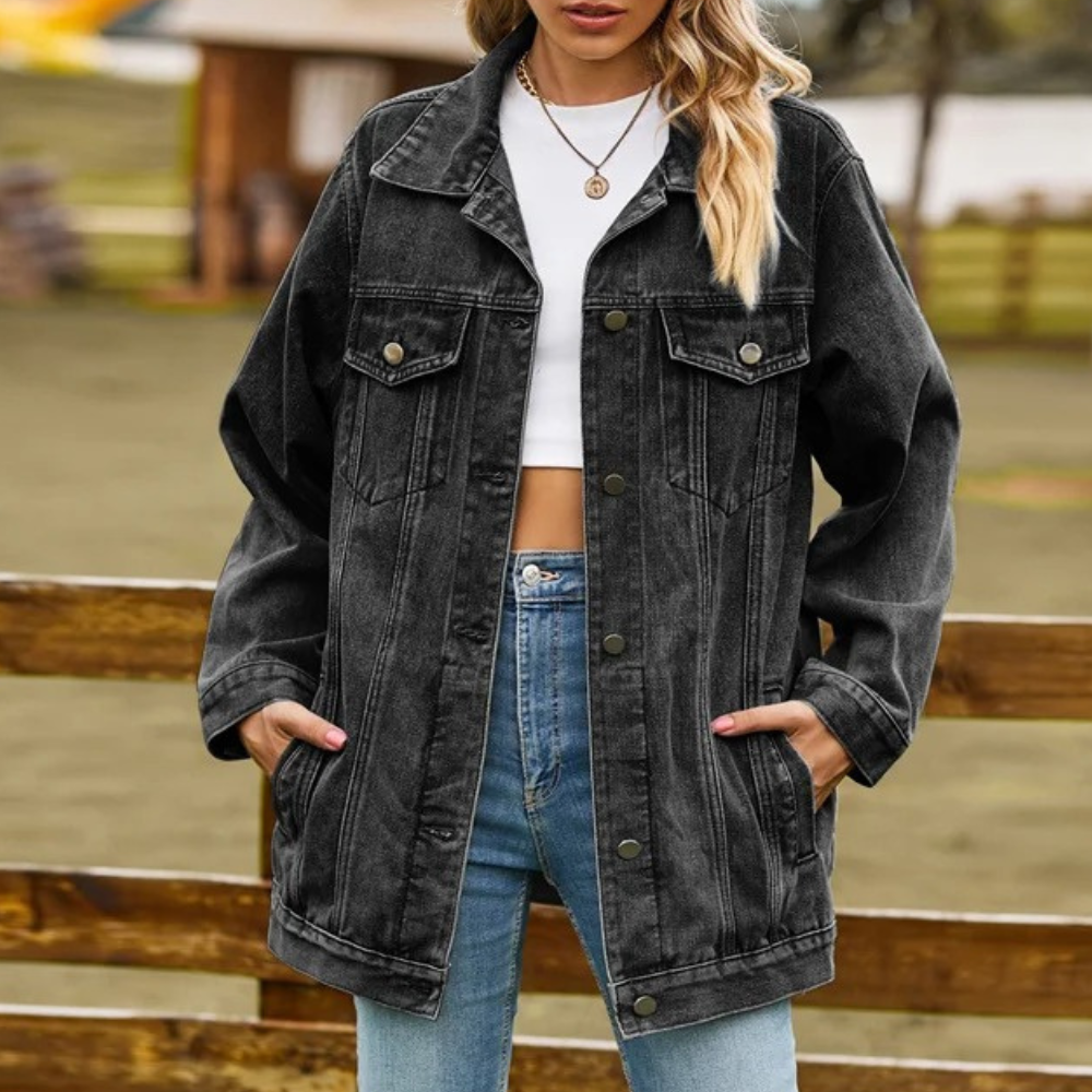 Naisten Oversize Retrojakke 0