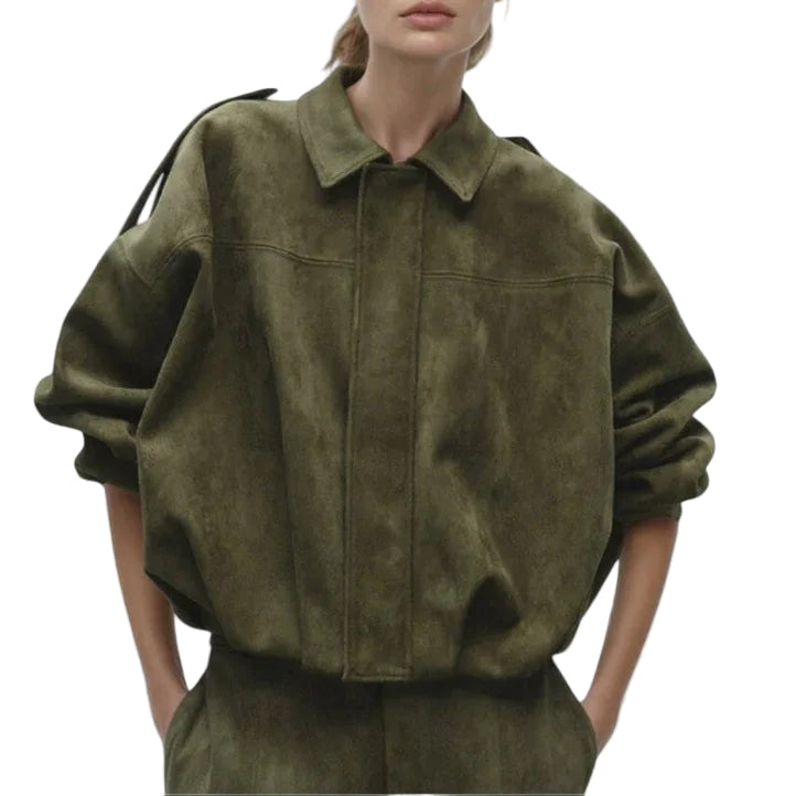 Naisten Oversized Bomber-takki Vetoketjulla 0