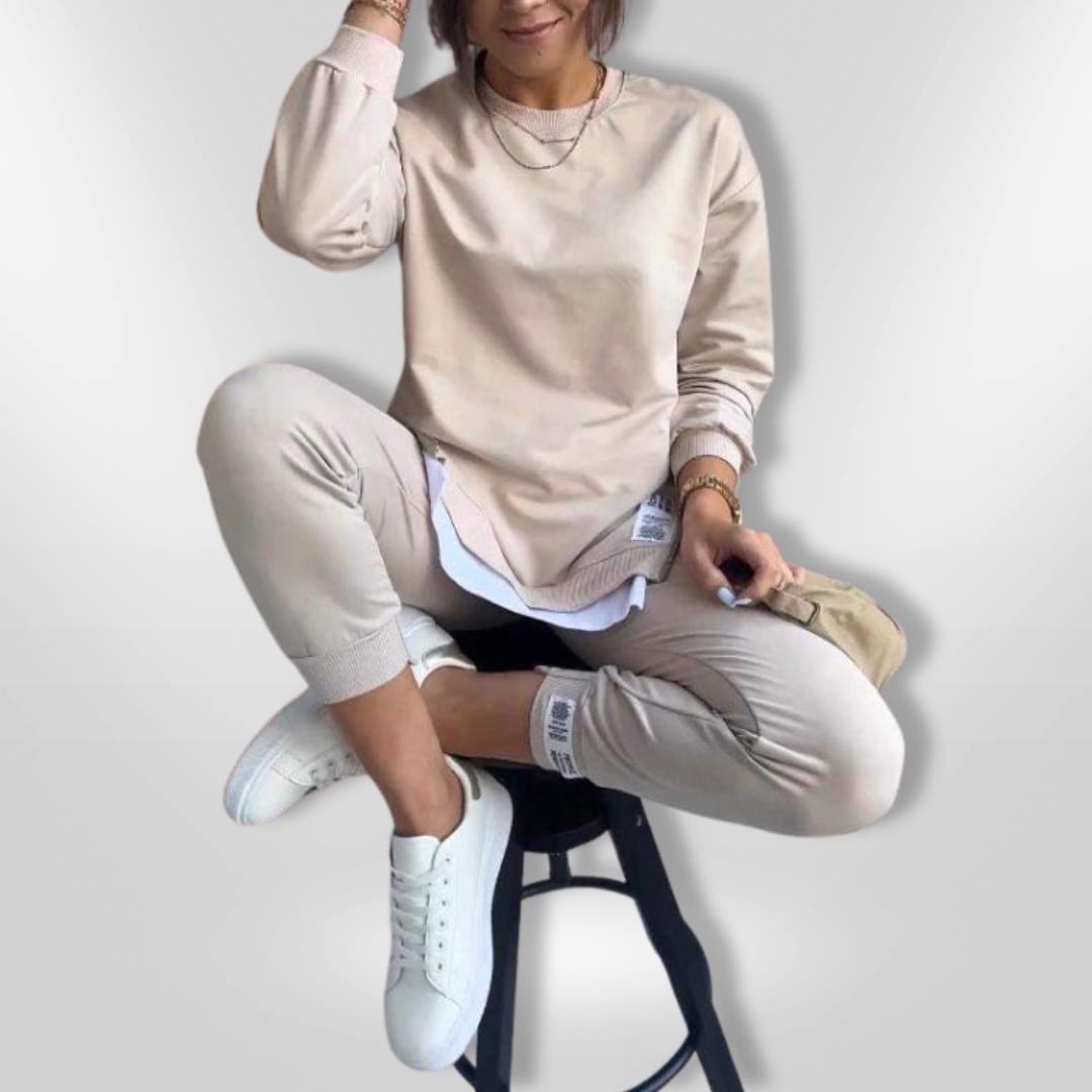 Naisten Oversized Huppari ja Joggerit Pehmeä Loungewear 4