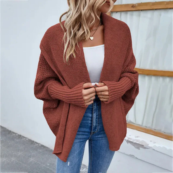 Naisten Oversized Neulecardigan Avoimella Edellä 1