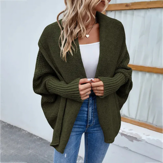 Naisten Oversized Neulecardigan Avoimella Edellä 2