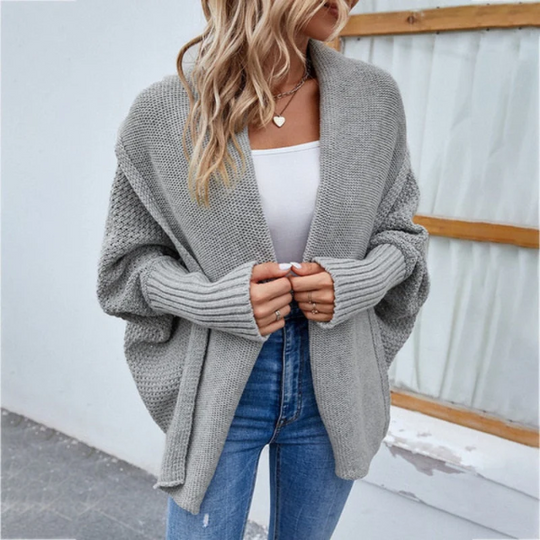 Naisten Oversized Neulecardigan Avoimella Edellä 6
