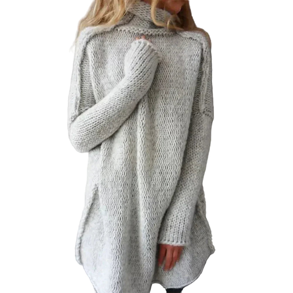 Naisten Oversized Neulepaita Chunky Turtleneck 0