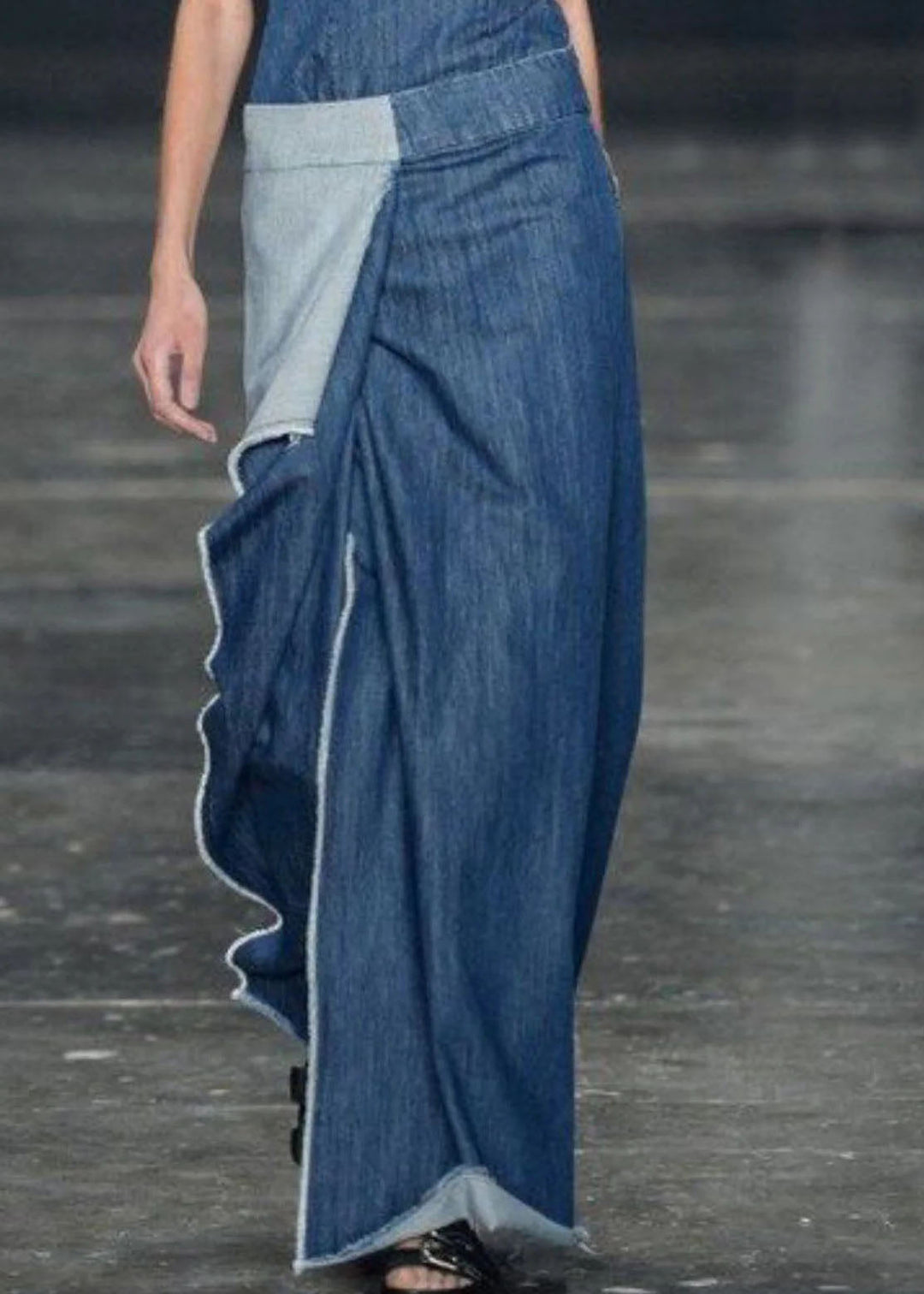 Naisten Pitkä Farkkumekko Röyhelöillä 2