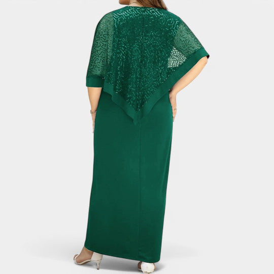 Naisten Pitkä Mekko Kimaltavilla Pitsillä ja Batwing-hihoilla 9