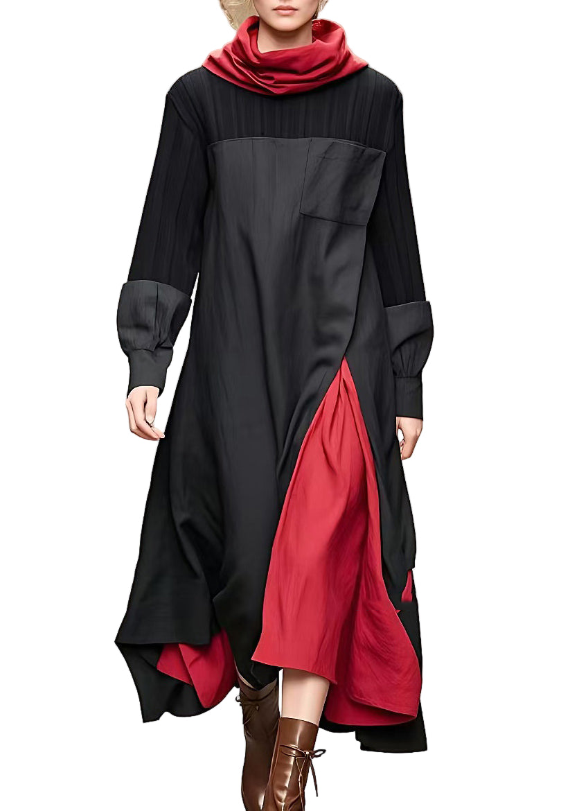 Naisten Pitkä Mekko Turtleneck Muotoilu 0