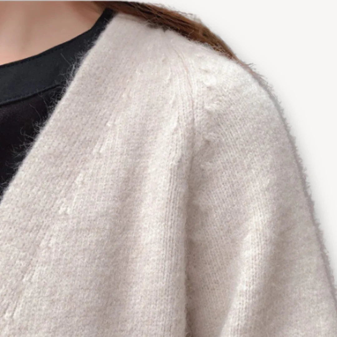 Naisten Pitkä Neuletakki Avoin Edestä 7