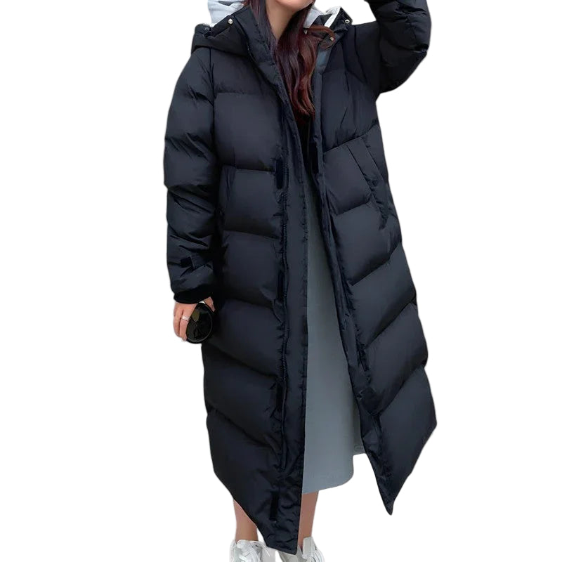 Naisten Pitkä Pufferparka Vedenpitävällä Tyylillä 0