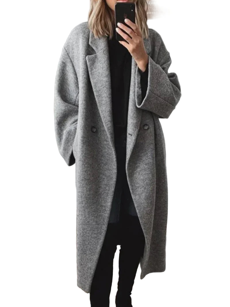 Naisten Pitkä Talvitakki Klassinen Tyyli 0