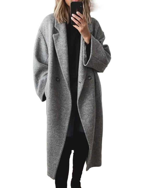 Naisten Pitkä Talvitakki Klassinen Tyyli 0