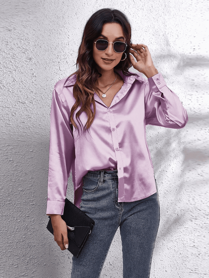Naisten Pitkähiha Blouse Satiini 3