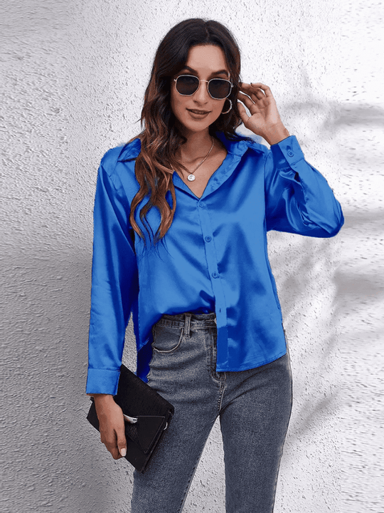 Naisten Pitkähiha Blouse Satiini 6