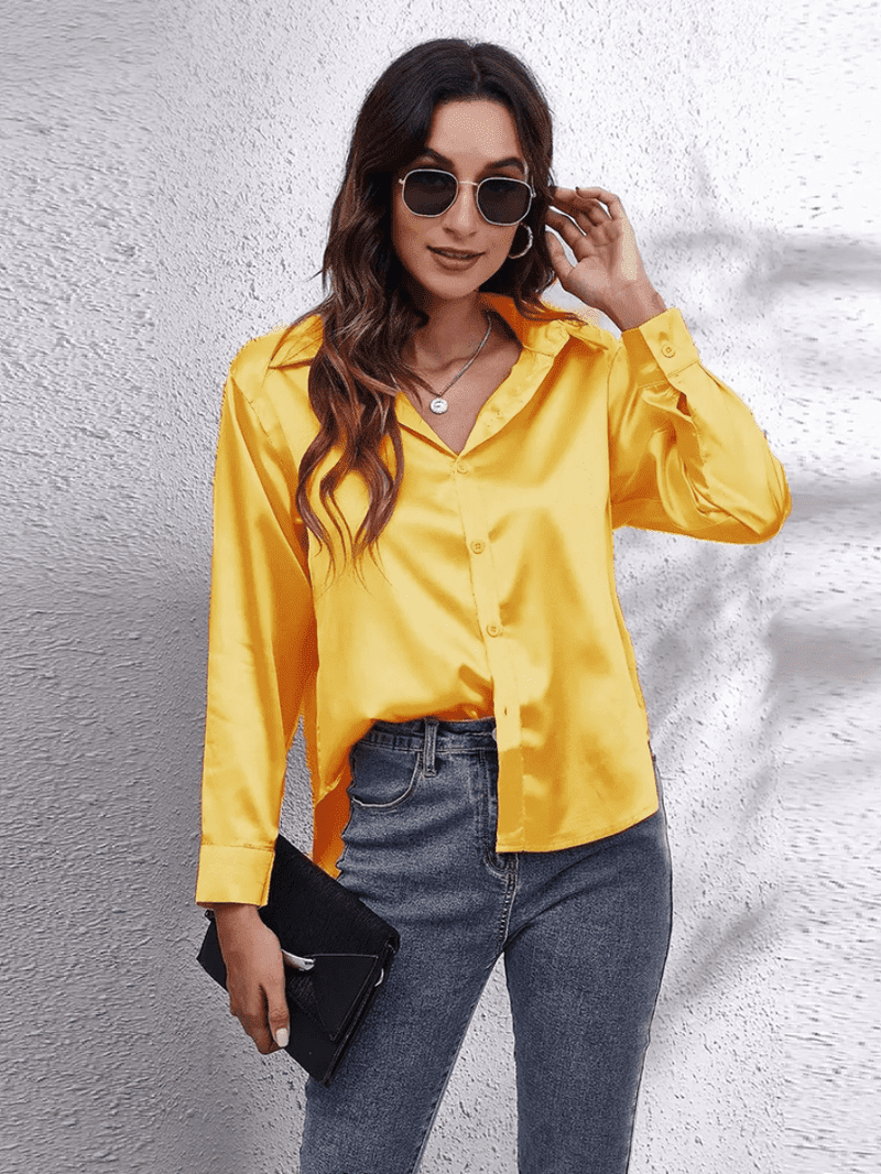 Naisten Pitkähiha Blouse Satiini 8
