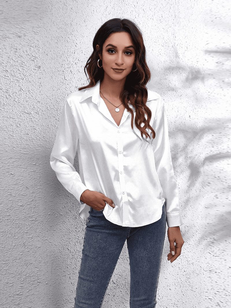Naisten Pitkähiha Blouse Satiini 9