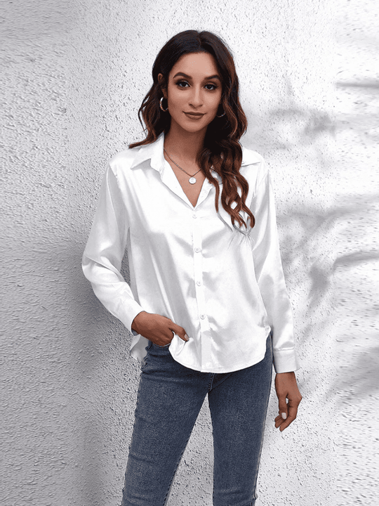Naisten Pitkähiha Blouse Satiini 9