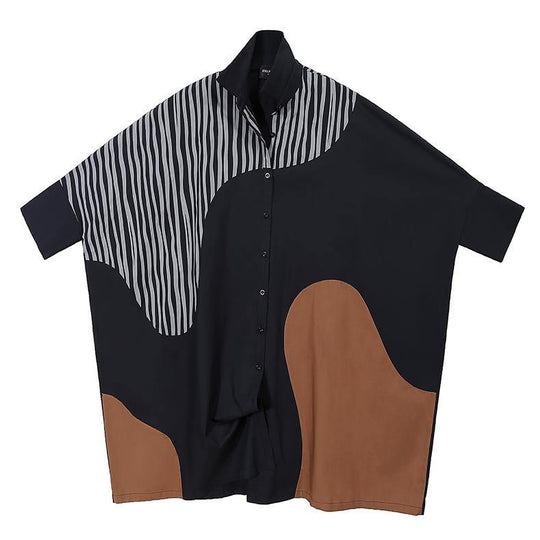 Naisten Pitkähihainen Batwing Kesämekko Patchwork Design 1