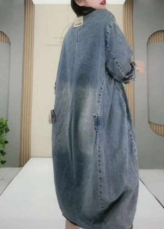 Naisten Pitkähihainen Farkkujuhlamekko Peter Pan -kauluksella 2