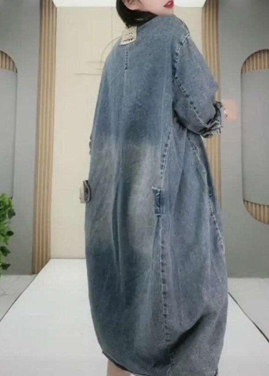 Naisten Pitkähihainen Farkkujuhlamekko Peter Pan -kauluksella 2