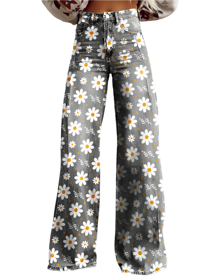 Naisten Pitkät Housut Rento Denim Materiaali 0