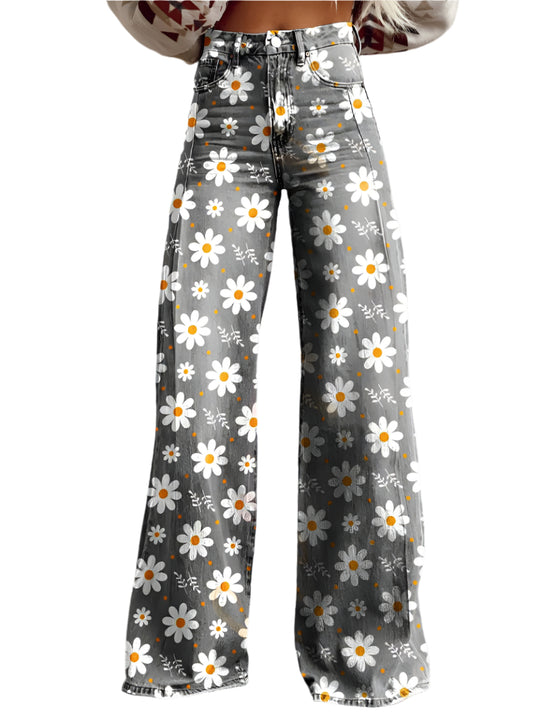 Naisten Pitkät Housut Rento Denim Materiaali 0