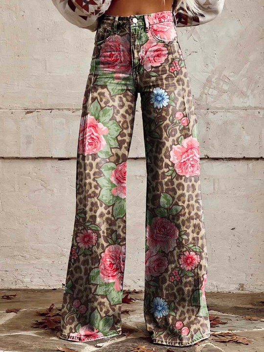 Naisten Pitkät Housut Rento Denim Materiaali 2